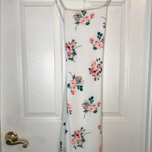 White floral bodycon dress